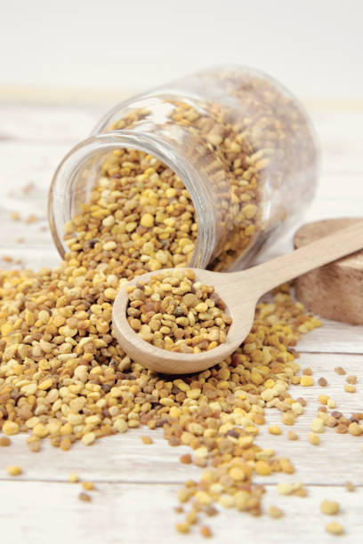 istock raw organic Bee pollen granules in a glass jar 1214874004