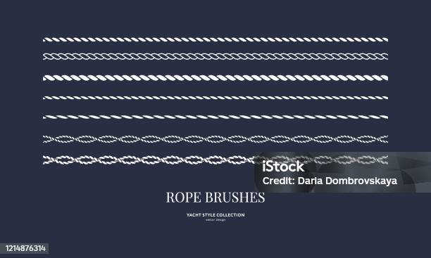 Set Of Nautical Rope Brushes Stock Illustration - Download Image Now - Rope, Nautical Vessel, Nautical Style
