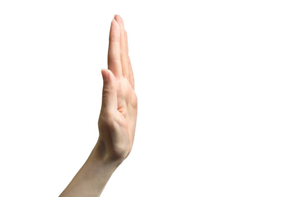 istock Female hand showing “stop” gesture 1214878509