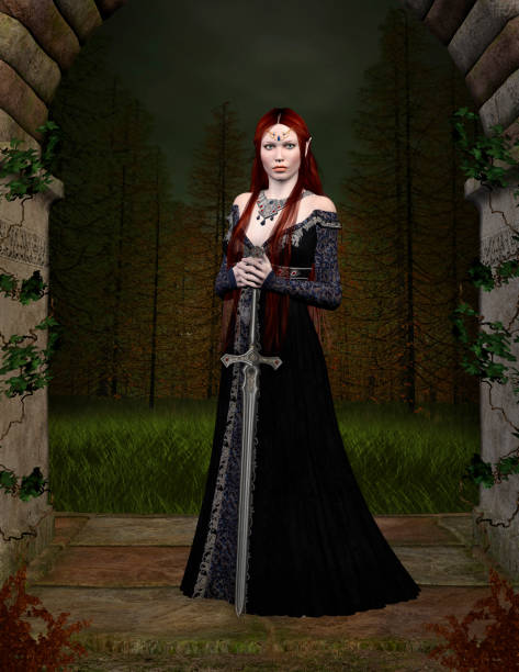 istock Beautiful elf guardian of the forest 1214878731