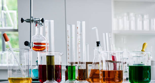 istock Scientist and medical test tools in lab 1214882476