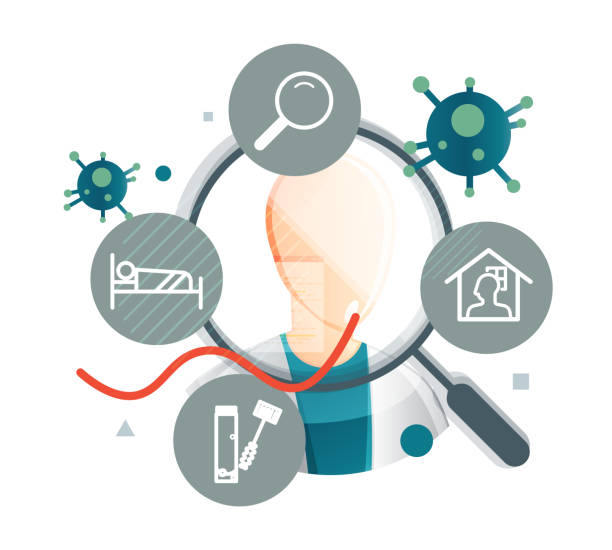 Novel Coronavirus - Respiratory Syndrome Virus Treatment Strategy - Illustration Novel Coronavirus - Respiratory Syndrome Virus Treatment Strategy - Identify - Isolate - Testing - Treatment - Illustration as EPS 10 File naming organic compounds stock illustrations
