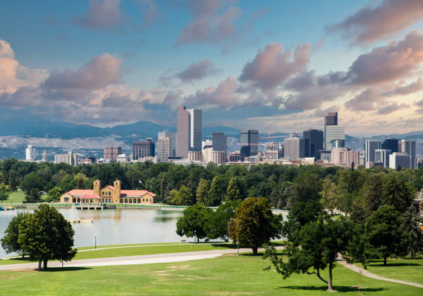 istock Denver Skyline Beyond Green Park at Dusk 1214889182