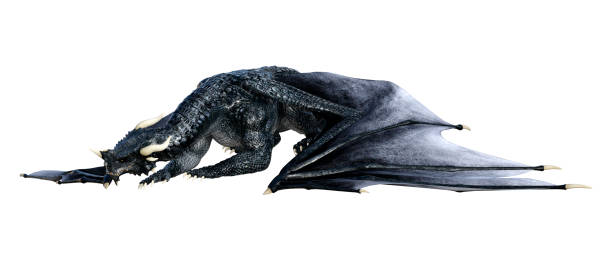 istock 3D illustration fantasy dragon on white 1214889276