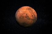 Planet mars in space