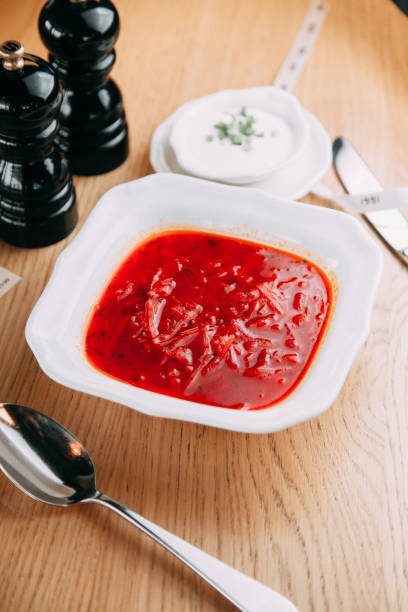 istock Vegetable soup in a white plate. Serving dishes with mashed soup in the restaurant. 1214899313