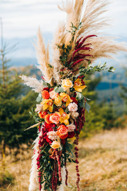 istock Wedding ceremony in Boho style. Decor and floristry 1214904450