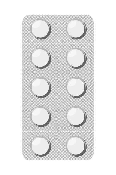 pillen in blister - capsule vitamin pill white background healthcare and medicine stock-grafiken, -clipart, -cartoons und -symbole