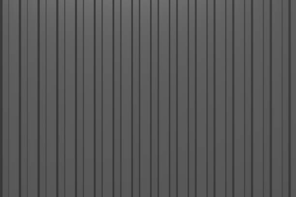 Black corrugated metal texture Black corrugated metal texture, dark abstract background. 3d rendering. corrugated iron stock pictures, royalty-free photos & images