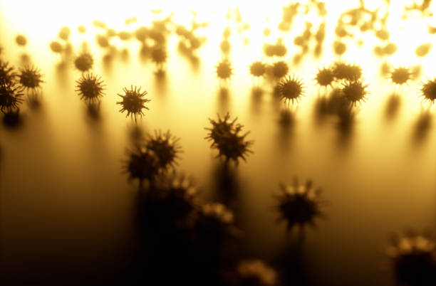 Viral structure. Viral particle is made up of a nucleus of nucleic acid (DNA or RNA) surrounded by a protein coat. Conceptual illustrative virus.