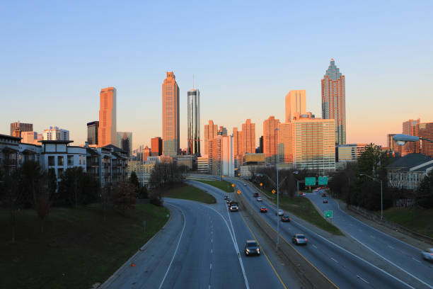 istock Atlanta, Georgia skyline at twilight 1214919639