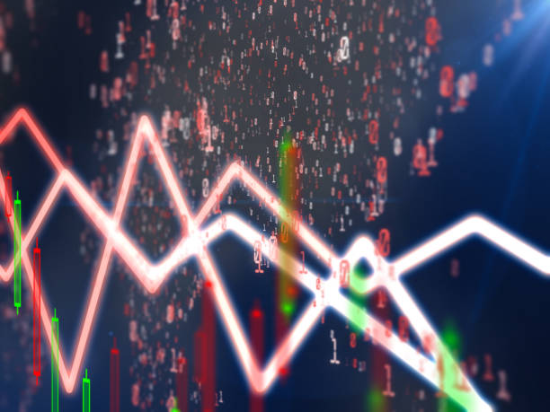 istock Business graph with arrows tending downwards.  Finance crisis. 1214922792