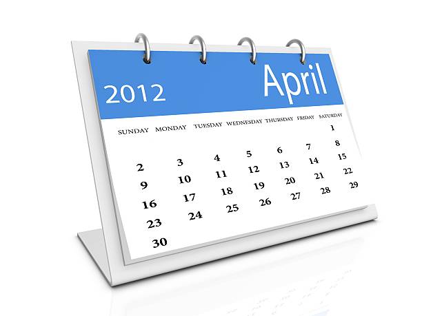 abril de 2012 - april calendar 2012 time fotografías e imágenes de stock
