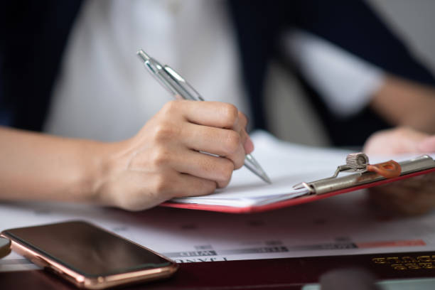 istock Business women working on desks, Modern lifestyle 1214923591