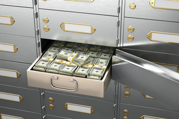istock Open the safe with the dolars. 3d illustration