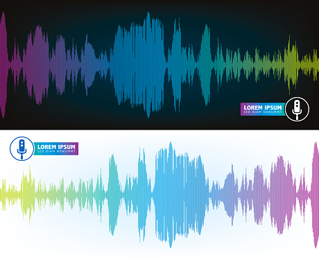 Vector Illustration of a beautiful 2 colour options for Spectrum Wave Sounds Voice Recognition