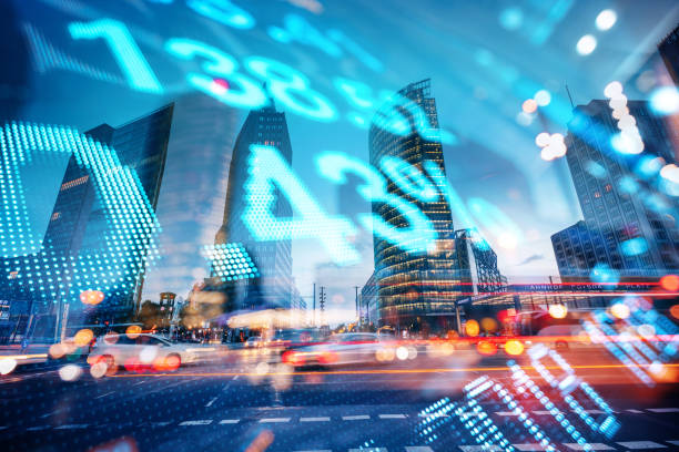 istock market numbers and Berlin financial district background 1214932799