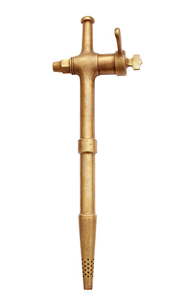 istock Vintage brass barrel spigot isolated on white 121493453