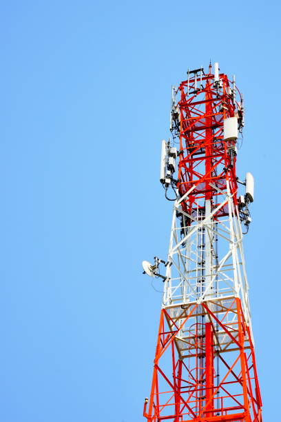 istock Mobile phone communication network signal repeater antenna tower 1214934814