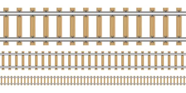 eisenbahn in verschiedenen größen vektor-illustration isoliert auf weißem hintergrund - road direction street car stock-grafiken, -clipart, -cartoons und -symbole