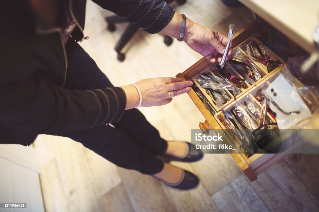 Tools of the optician in his workshop Accuracy Stock Photo