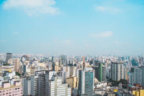 Aerial view of buildings in the city of São Paulo stock photo