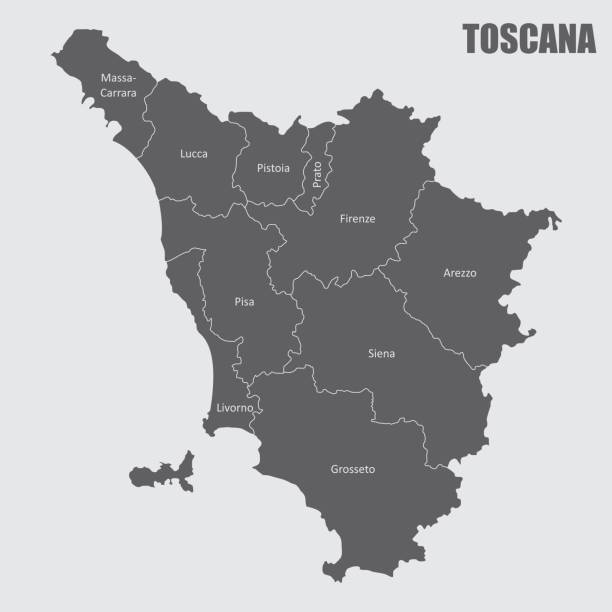 illustrations, cliparts, dessins animés et icônes de carte administrative de toscane - tuscany