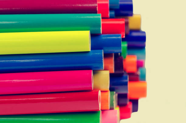 istock Background wooden colored pencils. 1214942778
