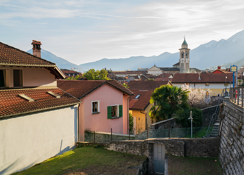 Old town of Locarno in spring time