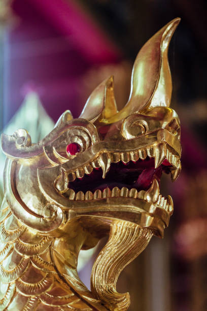istock Golden dragon statue In Chiang Mai, Thailand 1214944831