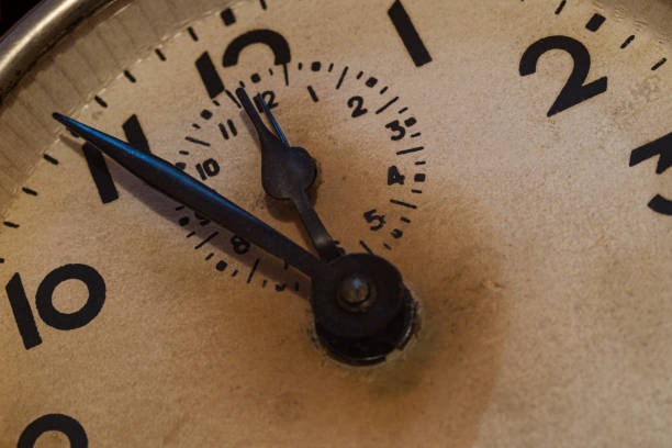 istock Old alarm clock close-up, time has stopped to .................. 1214945419