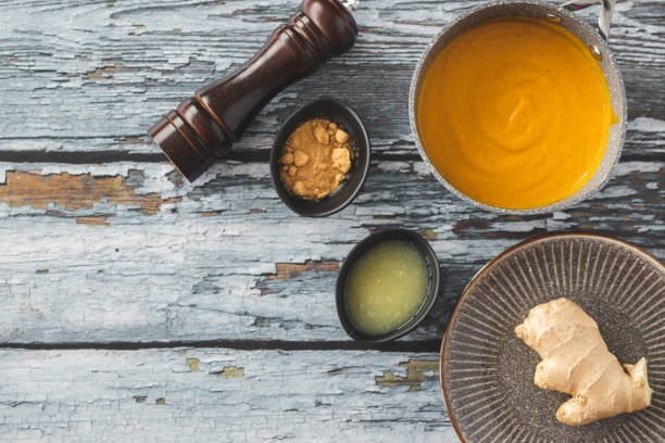 istock Pumpkin and carrot soup with ginger 1214947711