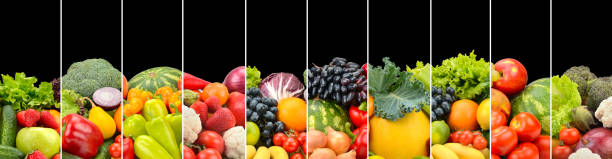 istock Vegetables, fruits, berries separated vertical lines 1214949281