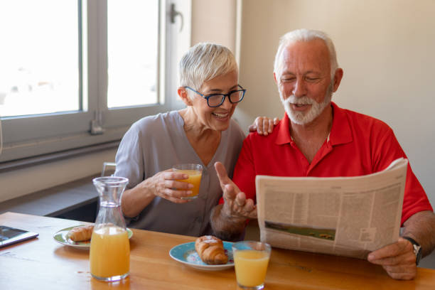 istock Husband and wife having a breakfast 1214950750