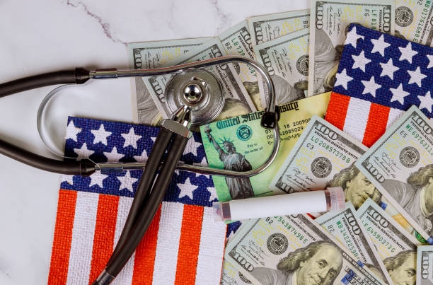 istock Covid 19 pandemic lockdown stimulus package financial refund check relief checks from government 1214955287