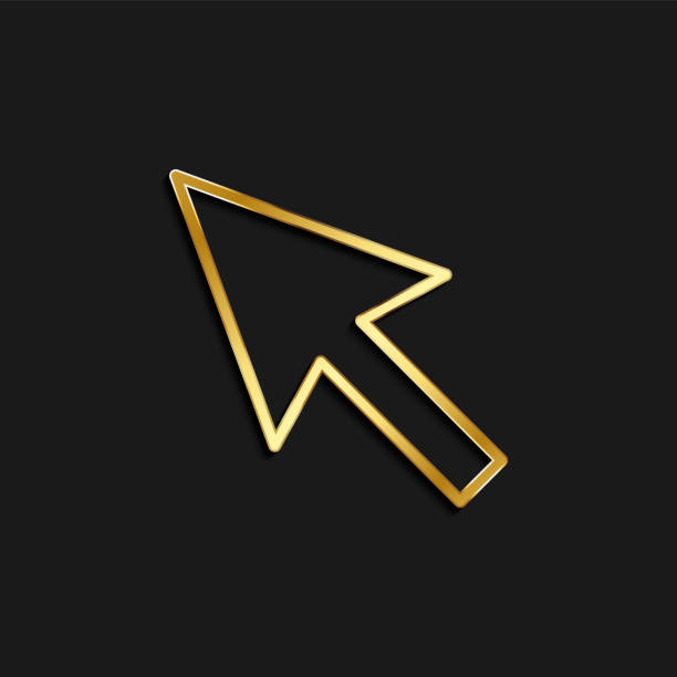 istock cursore gold icon. Vector illustration of golden dark background 1214957494