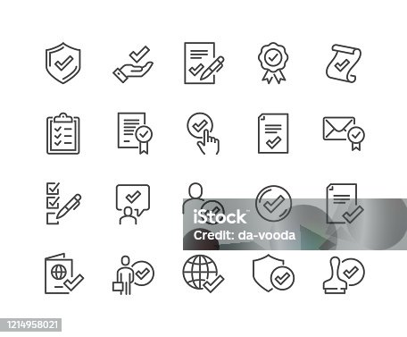 istock Line Approve Icons 1214958021