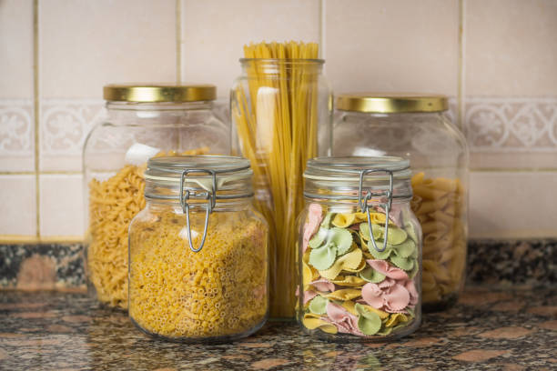 different types of noodles in glass jars - allowance