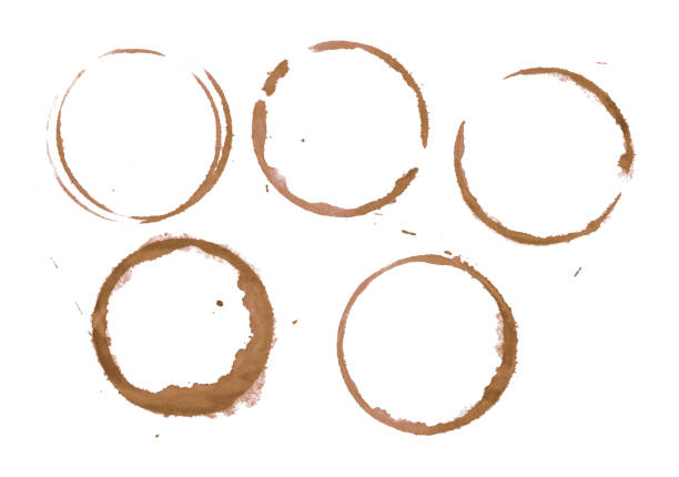 istock Coffee stain rings isolated on white background 1214964819
