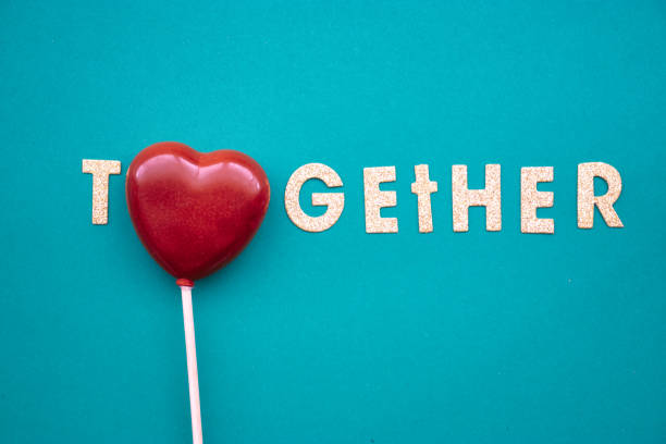 Romantic lettering together. postcard or poster element. style valentines day sign. Do it together.