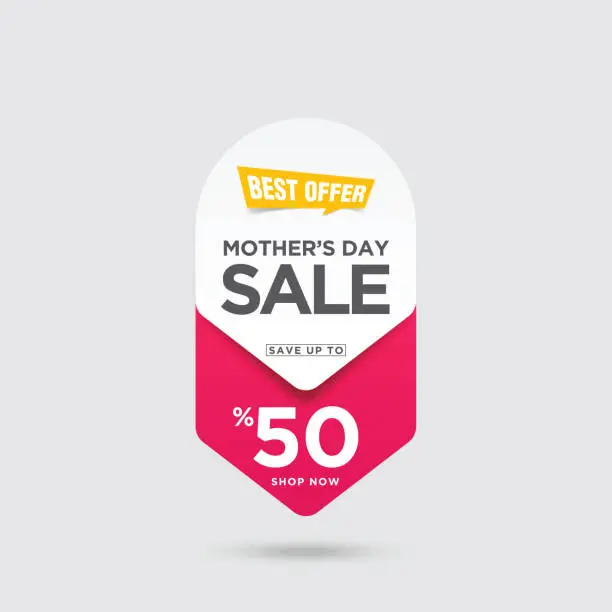 Vector illustration of Mother's Day Sale banner stock illustration