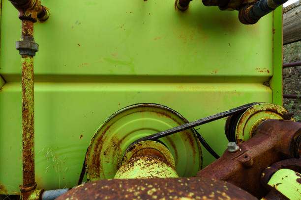 istock Old Green Engine Mechanical Parts 1214970214