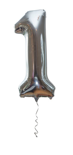 istock Silver number one party balloon 1214973712