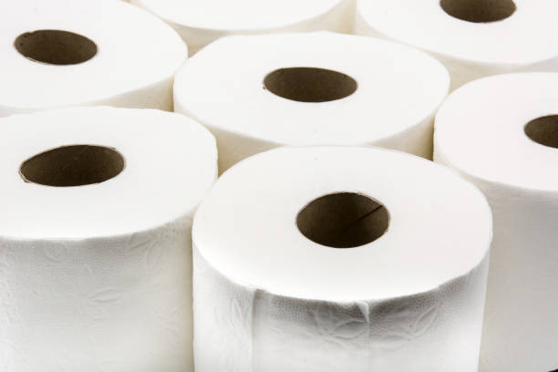 istock Toilet paper rolls 1214973857