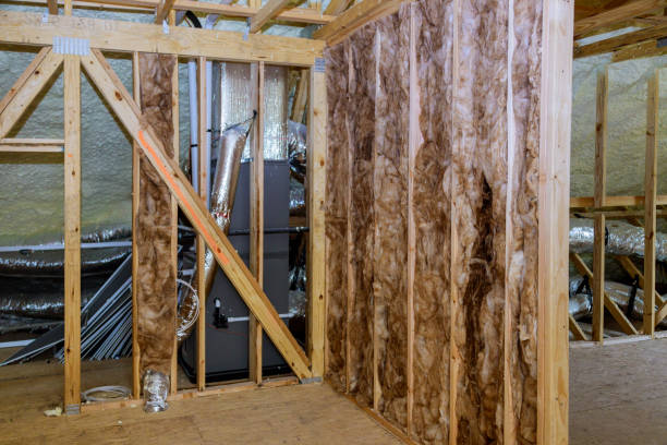 istock Empty attic with unfinished dwelling house thermal insulation under the roof 1214973862