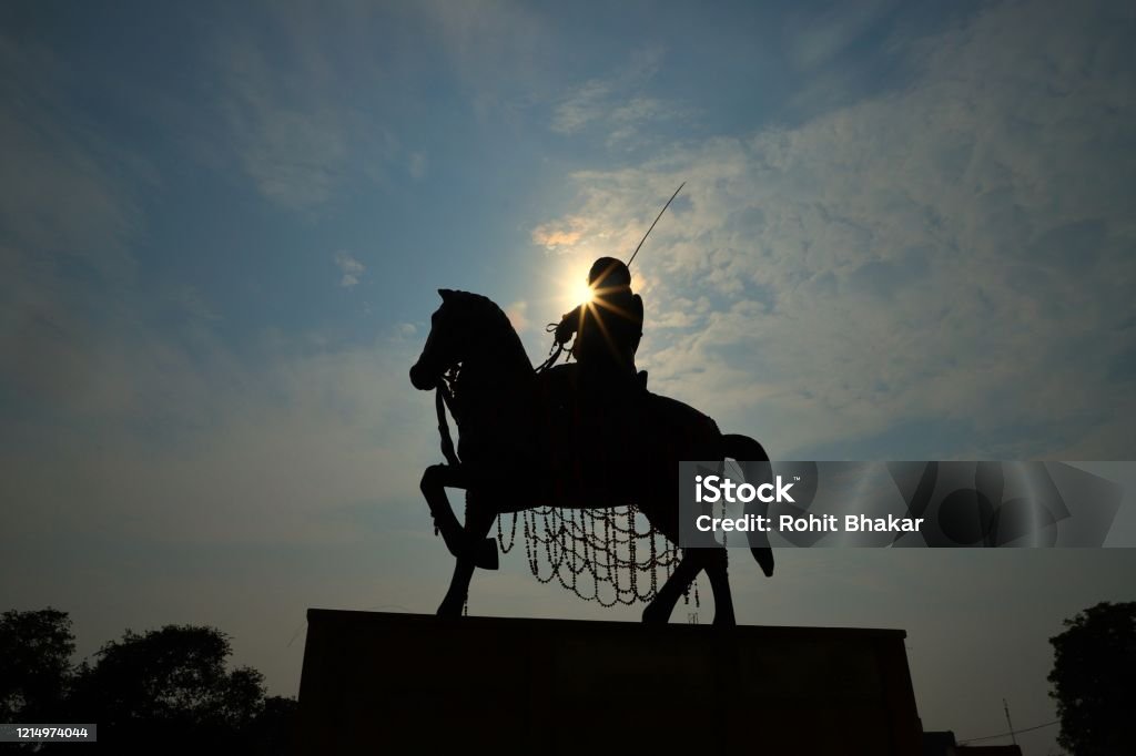 Raja Surajmal A statue of king Surajmal,at bharatpur, Rajasthan Adventure Stock Photo