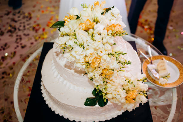istock wedding dessert, beautiful cake for the bride and groom 1214978810