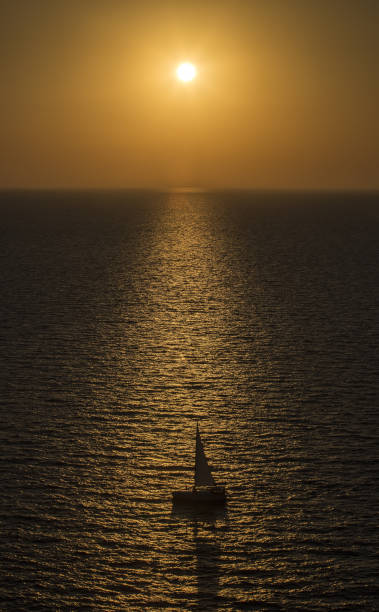 istock Sunset as seen from Lighthouse at Santorini - Greece. 1214979031