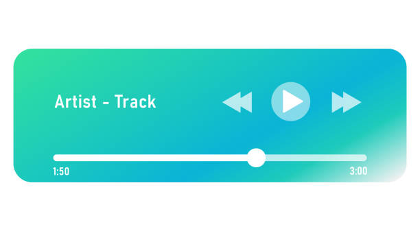 음악 플레이어 벡터 격리 아이콘입니다. 오디오 인터파즈 바. - sliding control panel control playing stock illustrations