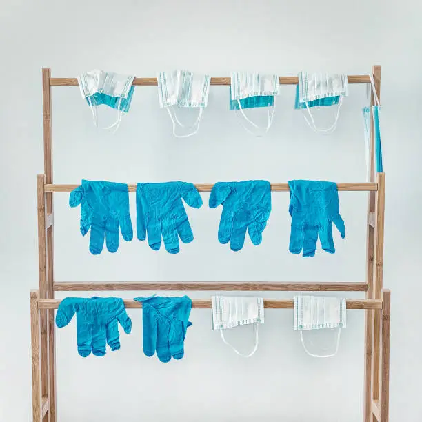 Drying face masks and gloves for reuse due to shortage